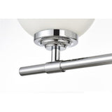 Living District Ansley 4-Light Iron & Glass Bath Sconce In Chrome/Frosted White