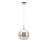 Elegant Lighting Living District Reflection Collection Pendant D9.5In H9.5In Lt:1 Chrome Finish