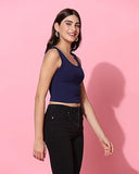 Toplot Women'S Solid Ribbed Round Neck Sleeveless Slim Fit Tank Top (Tank-Top-5069-Navy-M),Blue,,B0CGHYWP1F