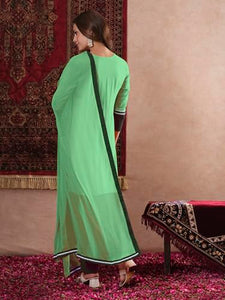 Anni Designer Women'S Rayon Viscose Straight Solid Kurta With Pant & Dupatta (Panai Mint_Xl_Light Green_X-Large),Light Green,XL,Rayon,Casual,