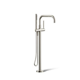 KOHLER K-T97328-4-SN Purist Floor-Mount Bath Filler with Handshower, Polished Nickel