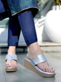 Shoetopia Classic Heeled Silver Kolhapuri For Women & Girls /Eu37,Silver,4,B0DRJCYKSW