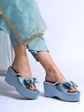 Shoetopia Embellished Blue Platfrom Heels For Women & Girls /Eu39,Blue,6,B0DWFNH3C8