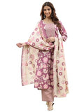 Libas Women'S Silk Blend Kurta Set (400332_Mauve_Xxl)