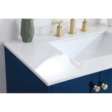 Elegant Decor Sommerville 36 Steel And Wood Single Bathroom Vanity In Blue