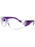 MAGID Y10661C Safety Glasses | Hard Coated Purple Frame Safety Glasses with a Clear Lens - UV Protection, Frameless Unilens, Int