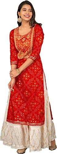 Gosriki Women'S Red Color Rayon Straight Kurti Plazzo Dupatta Set (Molly Red_M),Red,,B08KDZYXJ6