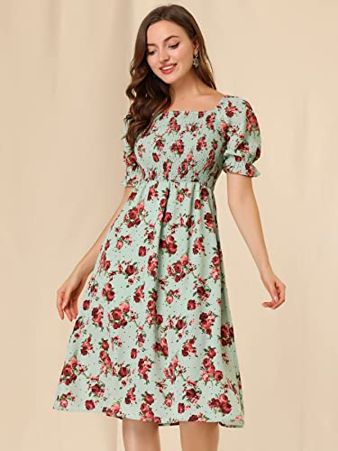 Toplot Dresses For Women Knee Length With Floral Print(Dress-5107-Dot-M) Green,Green,,B0C4DJTCDS