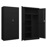 vidaXL Locker Cabinet Black 35.4x15.7x70.9 Steel