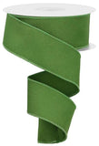 Craig Bachman 1.5 Moss Green Solid Diagonal Weave Wired Edge Polyester Ribbon, 10 Yards (30 Feet), Christmas Holiday Occasion