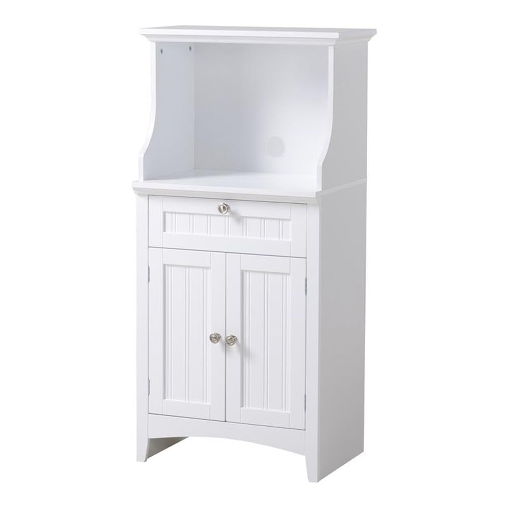 American Furniture Classics Os Home And Office Microwave/Coffee Maker Utility Cabinet Kitchen Cart, White