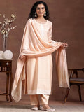 Libas Women'S Cotton Blend Kurta Set (27874 Peach 2Xl