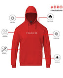 Adro Men'S Cotton Neck Hooded Sweatshirt (H22-M-Frl-Rd_Red_2Xl)