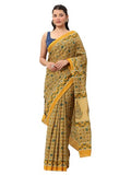 Libas Womens Printed Cotton Saree With Blouse Piece