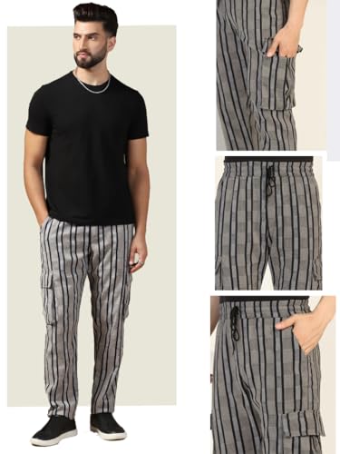 Toplot Men'S Regular Casual Pants (Strip-Trouser-5206-Grey-34_Grey,Grey,34,B0DJKXX5F2