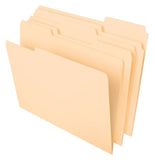 Pendaflex File Folders, Letter Size, 81/2 x 11, Classic Manila, 1/3Cut Tabs in Left, Right, Center Positions, 100 Per Box (6