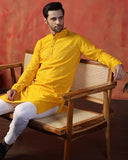Toplot Kurta For Men || Men'S Ethnic Wear Sequin Embroidered Cotton Blend Kurta Set || Men'S Kurta (Men-Seq-Kurta-Set-5209-Yellow-Xxl),Yellow,2,B0DKF4C8D1
