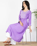 Gosriki Women'S Cotton Blend Embroidered Anarkali Kurta (Seat Purple-Gs_M_Purple_Medium),Purple,,B0C4T8PKPH