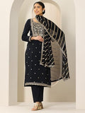 Libas Women'S Silk Blend Kurta Sets (Gs1058_Black_L)