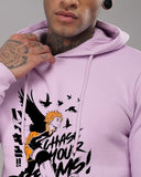 ADRO Anime Hoodies for Men 320 GSM Soft Cotton Hoodie Long Lasting Anime Printed Hoodie for Winter | Mens Hoodies | Sweatshirt for Men|H24-DREAM-PU-M Lavender,Lavender