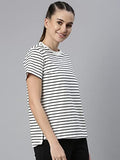 Enamor Athleisure Womens Relaxed Fit Short Sleeve Crew Neck 4 Way Stretch Breathable Antimicrobial Cotton Tee With Inspiring Gra