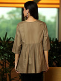 Libas Women'S Cotton Blend A-Line Kurtis (58242B_Brown Brown 2Xl