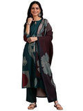 Libas Women'S Silk Blend Kurta Set (36769Or_Teal Blue