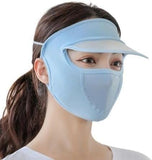Krivaz Summer Protection Women Cap Mask | Uv Sun Protection Foldable Hat With Face Cover Scarf | Outdoor Cycling, Travel & Runni