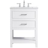 Elegant Decor Sinclaire 24 Single Quartz Top Bathroom Vanity In White