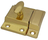 QCAA Oval Turn Cabinet Latch, for Cupboard & Other Furniture, Small, Brass Plated, 8 Pack
