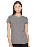 Enamor Women'S Plain Slim Fit T-Shirt (E047_Medium Grey Melange M)