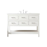 Elegant Decor Sinclaire 48 Aluminum Alloy & Mdf Single Bathroom Vanity In White
