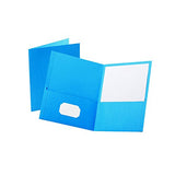 Oxford Twin Pocket Folders 25/PkgLight Blue, Letter Size
