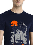 Adro Mens Sun Printed Cotton T-Shirt (Rn22-1-Sun-Nb_Navy_S)