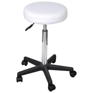 Vidaxl Adjustable-Height Office Stool In White | Faux Leather Upholstered | Modern Design With Gas Lift Mechanism For Flexible Seating,Tools & Accessories