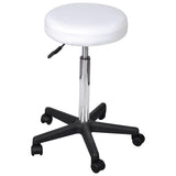 Vidaxl Adjustable-Height Office Stool In White | Faux Leather Upholstered | Modern Design With Gas Lift Mechanism For Flexible Seating,Tools & Accessories