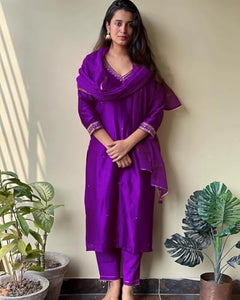 Gosriki Women'S Cotton Blend Straight Embroidered Kurta With Pant & Dupatta (Bagicha Begani-Nw-Gs_3Xl_Begani_Xxx-Large),Begani,3,B0D9WDDMLQ