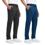 Xyxx Athleisure Men'S Cotton Track Pants - Relaxed Fit Ultra Smooth Sweat Absorbent Code Loungewear With Zippered Pockets Perfect Ankle Length Drawcord Closure,Grey+BlueApparel,S