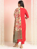 Gosriki Women'S Rayon Blend Solid Straight Kurta With Pant & Dupatta (Dhar Red-Gs_S_Red_Small),Red,,B0DT772JWK