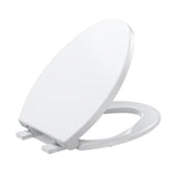 Elongated Toilet Seat Cover - PP Quick Release Flat Lid Toilet Seat, White Soft Close Design for Easy Cleaning & Comfortable Use