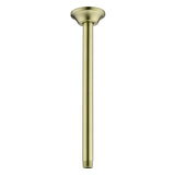BESTILL 12 Inch Ceiling Mount Rain Shower Head Arm and Flange, Brushed Gold