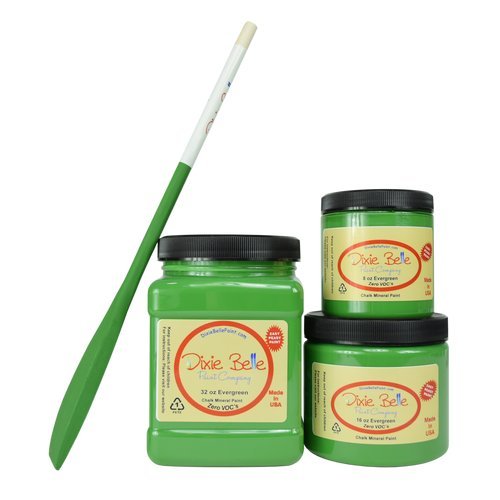 Dixie Belle Paint Company Chalk Finish Furniture Paint | Evergreen (16oz) | Matte Bold Green Chic Chalk Mineral Paint | DIY Furn