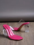Shoetopia Stylish Trasparent Detailed Magenta Block Heels For Women & Girls /Eu38,Magenta,5,B0DNXRFG6X