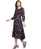 Lookmark Women'S Crepe A-Line Maxi Dress (Ld104-L_Black_L)