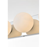 Living District Jaylin 4-Light Iron & Glass Bath Sconce In Chrome/Frosted White