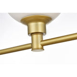 Living District Cordelia 3-Light Iron/Glass Bath Sconce In Brass/Frosted White