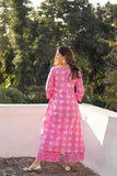 Anni Designer Women'S Rayon Blend Straight Printed Kurta With Palazzo (Nari Pink_Xxl_Pink_Xx-Large),Pink,2XL,Rayon Blend,Regular,