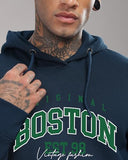 Adro Men'S Cotton Neck Hooded Sweatshirt (H24-Bost-Sb_Teal,TealApparel,2XL