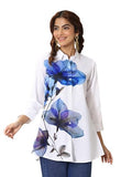 Libas Women'S Floral Straight Tunics (98186_White Xl)