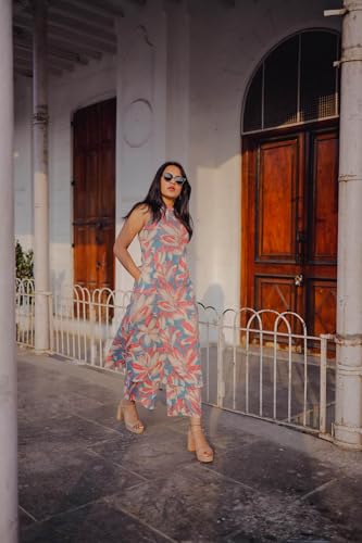 Anni Designer Women'S Rayon Blend Straight Printed Kurta With Pant (Vcm Blue-Vks01_M_Blue_Medium),Blue,M,Rayon Blend,Regular,